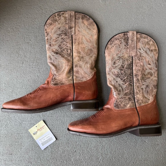 Masterson Boot Co. Men's Cowboy Western Boots Sz 11 Square Toe Brown - Picture 6 of 14